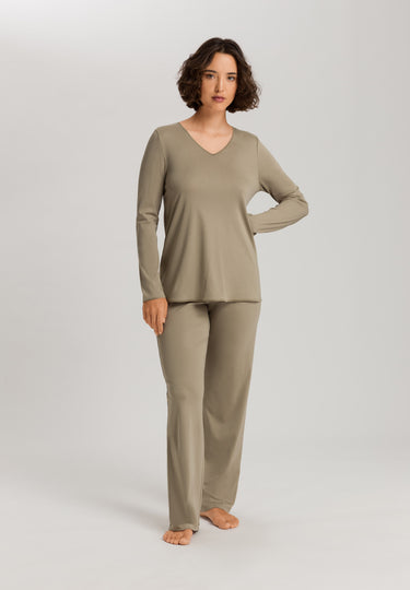 Cotton Silk V-Neck Cotton Pajama Set | Silver Sage 74816-2651